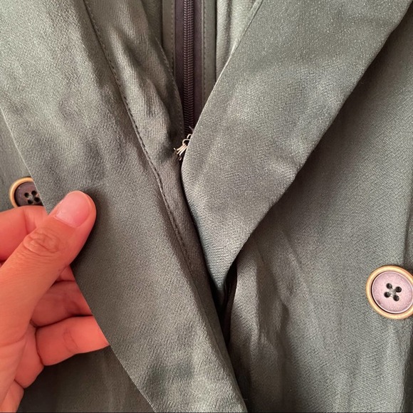 FREE PEOPLE Green I Am Woman Jumpsuit Women's Size 12 Green Satin NWT - Picture 7 of 16